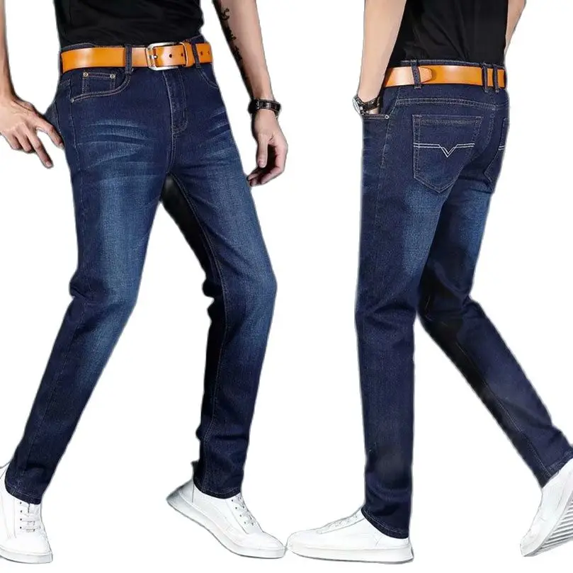 

Spring Autumn Men's Jeans Straight Slim 2022 New Trendy Male Branded Clothing Casual Boys Youth Long Denim Pants Korean Trouser