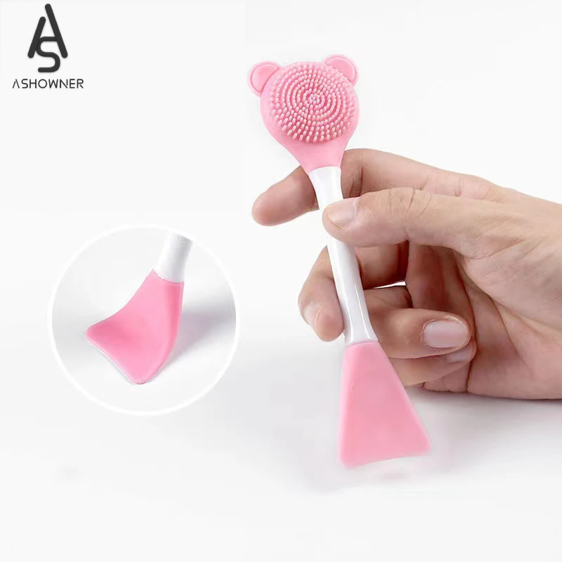 

Silicone Facial Brush for Cleansing Double Head Soft Brushes Face Cleanser Skin Care Tool Makeup Accessories Make up Remover