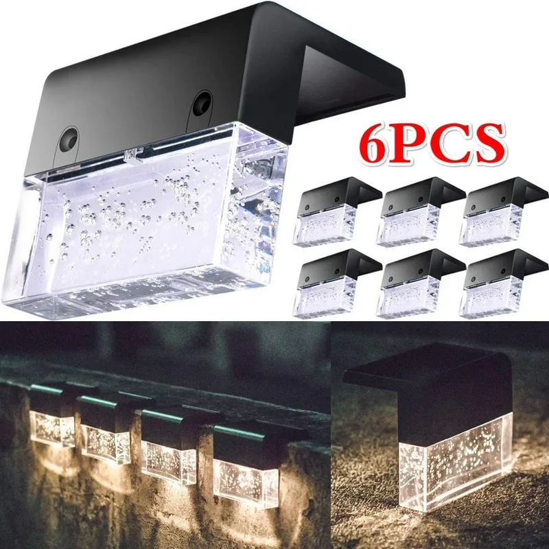 

6pcs LED Solar Light Deck Light Fence Light Solar LED Light Outdoor Garden Lights Street Lamp Stair Lights Step Lights