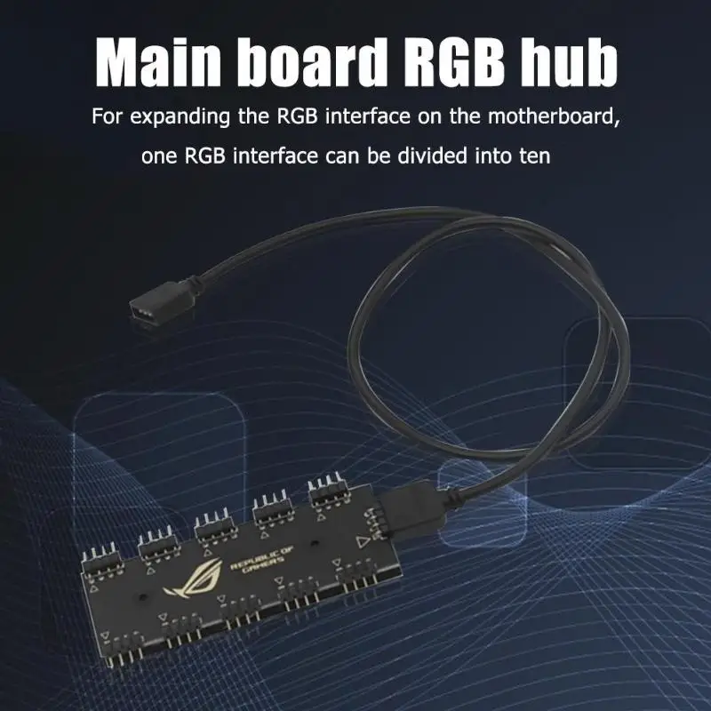 Разветвитель для синхронизации с RGB подсветкой 1 10 дюймов|Компьютерные кабели и