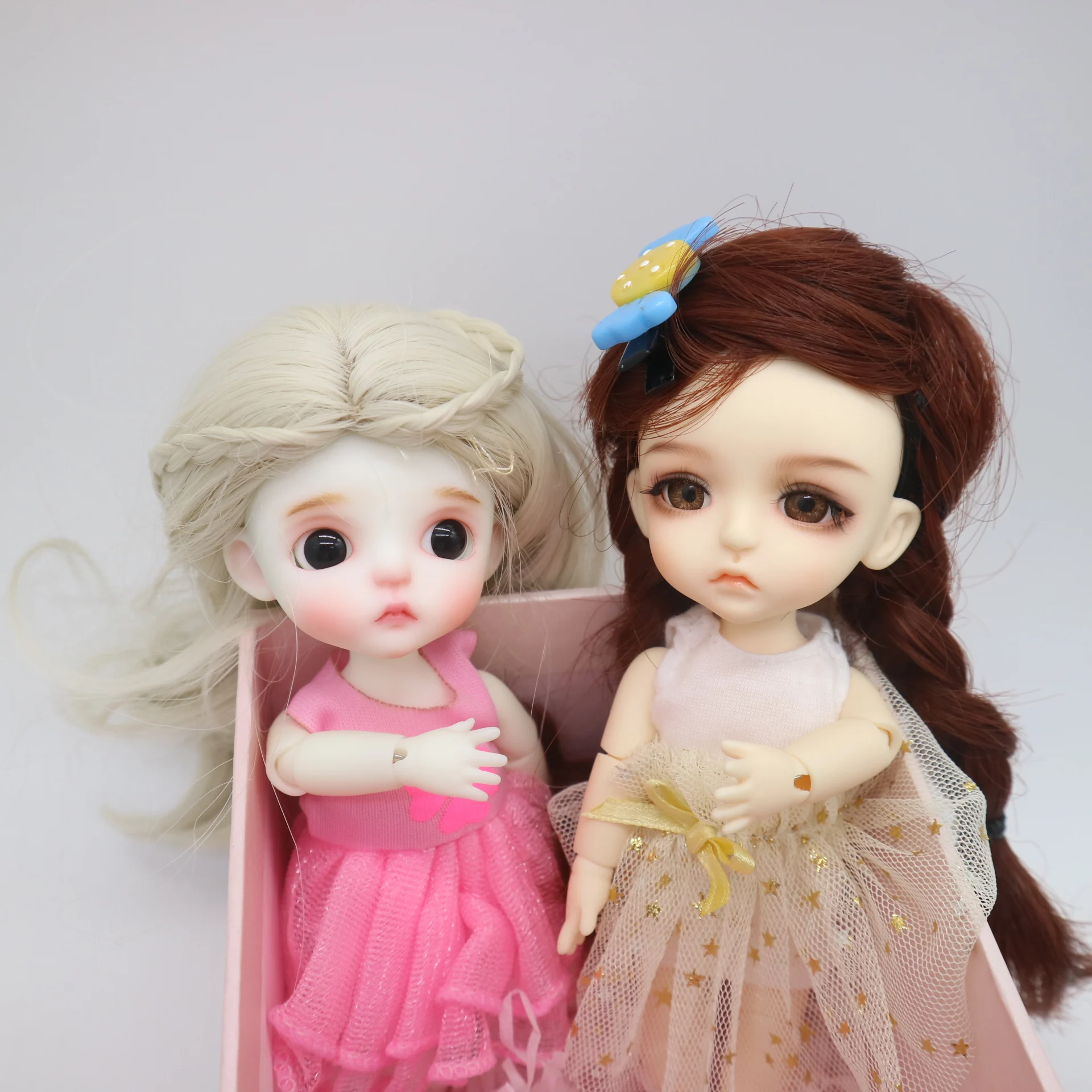 Шарнирная кукла 15 см BJD 1/8 из смолы включая парики с одеждой и глазами|Куклы| |