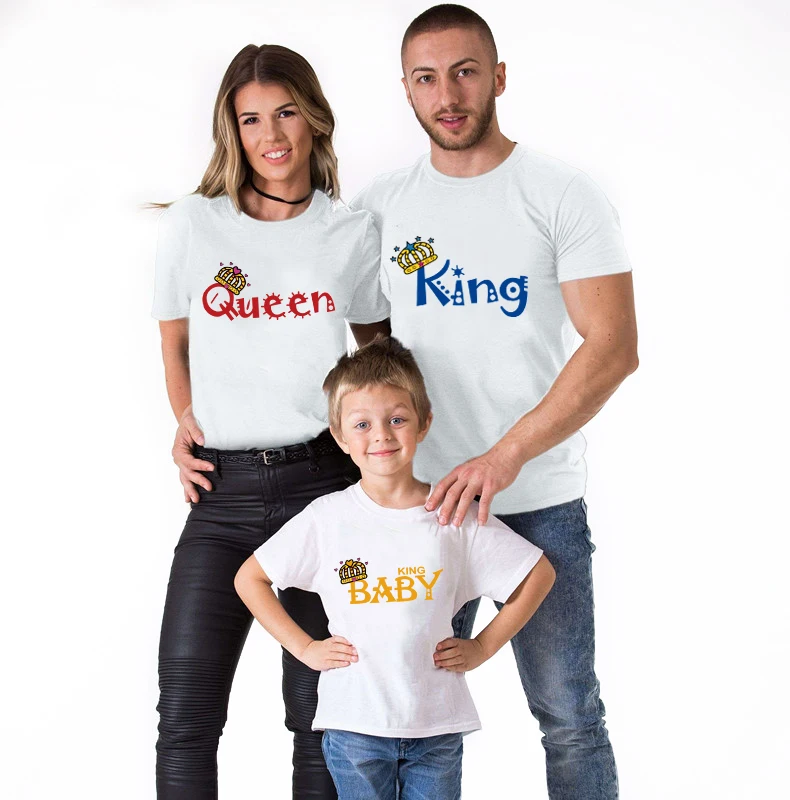 Prajna King Queen Baby Iron On Transfer для семейной одежды футболка Летний стиль термо заплатки