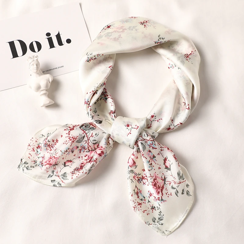 

2021 модный квадратный шарф, женский разноцветный шелковый мягкий платок с цветочным принтом, накидка на шею, офисные шарфы для женщин