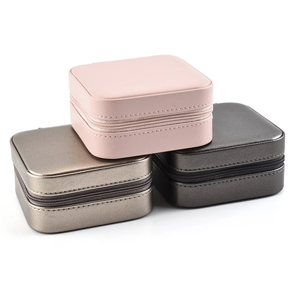 

Leather Jewelry Box Display Case Protector Dustproof Storage Organizer Bag