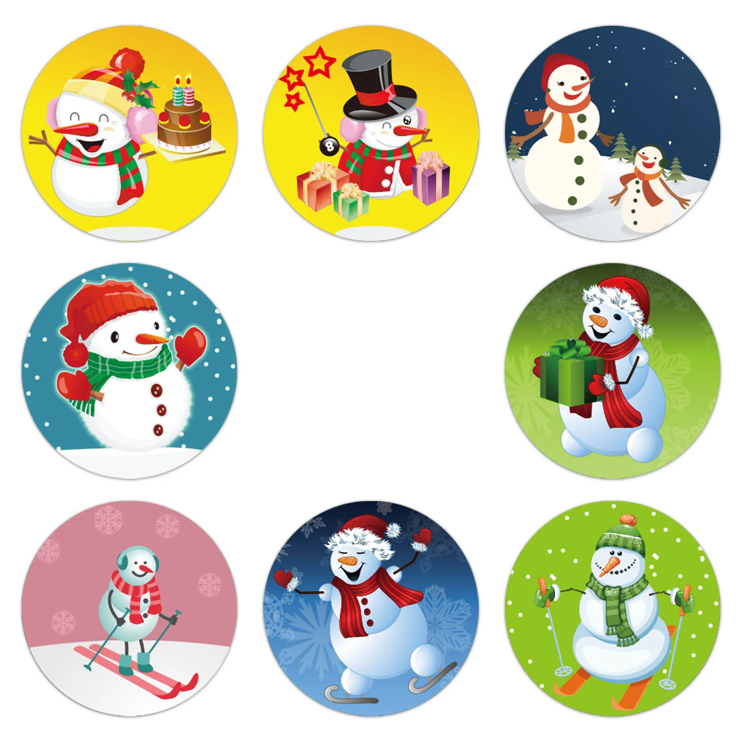 

100-500pcs Christmas Stickers Printable Labels Stickers 8 Designs Pattern Cartoon Reward Sticker For Kids Toys Gift Waterpro
