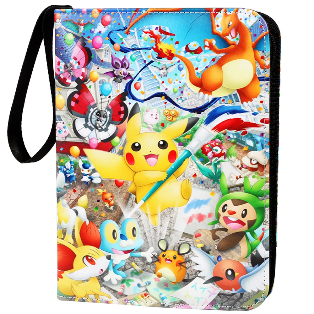 Carpeta de tarjetas de dos bolsillos de Pok&eacute;mon, &aacute;lbum de coleccionistas, tarjeta de juego de Anime, juguete para regalo port&aacute;til para chico, 9 estilos, 200/400-4
