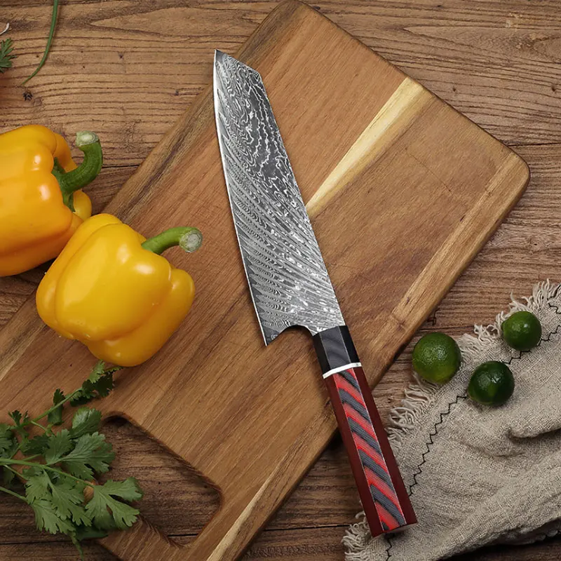 Профессиональный дамасский нож шеф-повара 67 слоев VG10 из плакированной стали