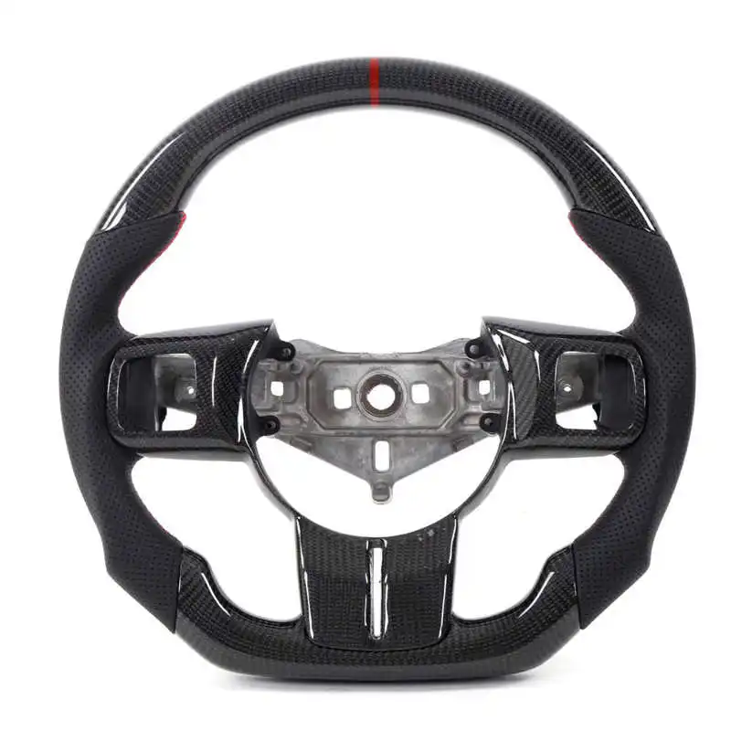 

Carbon Fiber Steering Wheel Nappa Perforated Leather W/ Trim Replacement for Wrangler JK/JKU 2011-2017 Steering Wheel