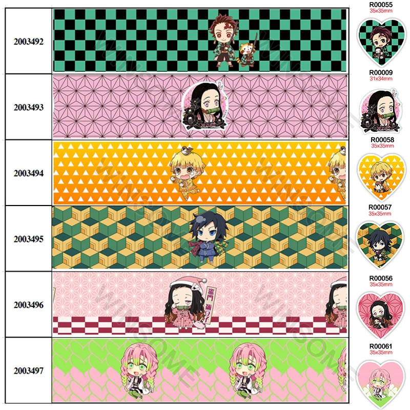 

10yards Japanese cartoon pattern printed grosgrain ribbon,planar resins 30 pcs