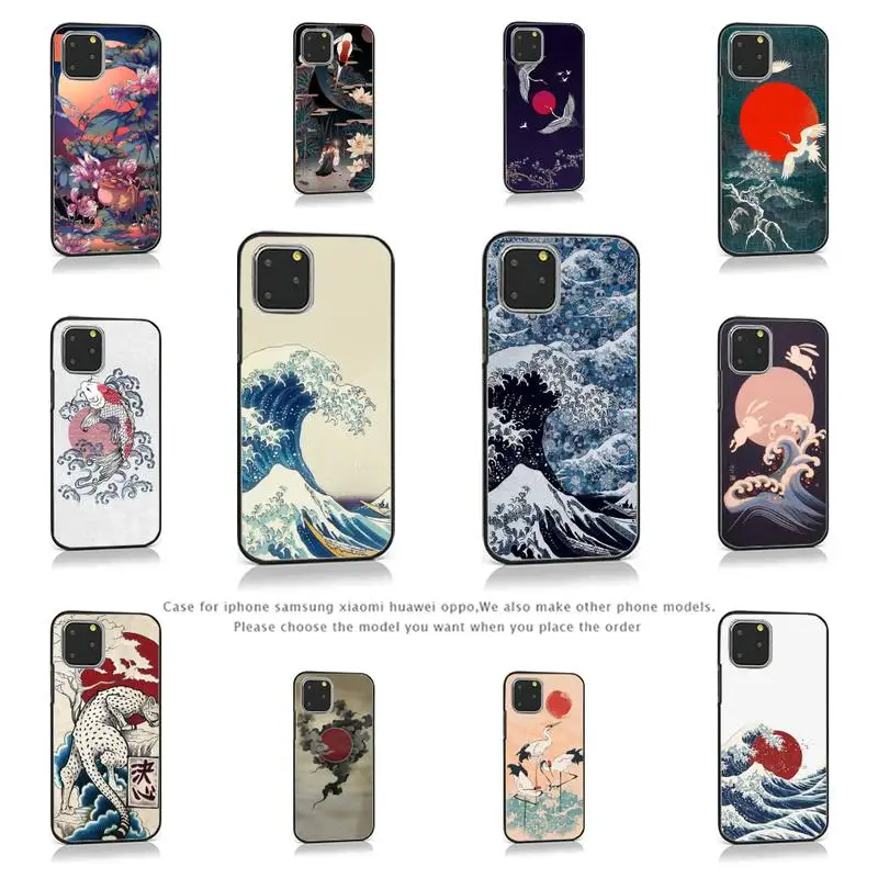 

Ukiyoe Japanese Style Art Phone Case for iPhone 7 8 11 12 Pro X XS mini Max plus XR Samsung A S 10 20 50 Plus pro mobile bags