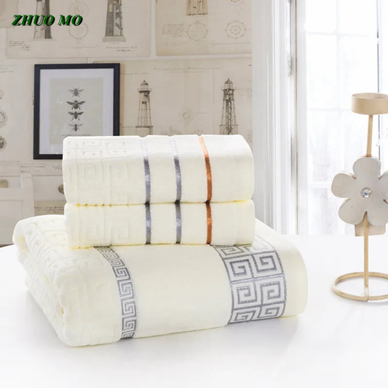 

Fashion stripes Plaid Bath Towel Set for Adults, 100% Cotton, Soft Face,Dry hair Hand,For Home Bathroom,70*140cm 3Pc Set