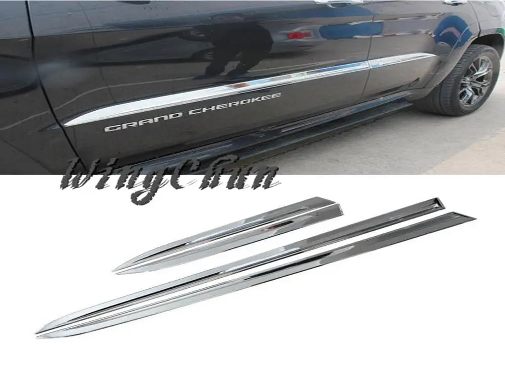 4 шт. хром кузова автомобиля боковая полоса для отделки дверей Jeep Grand Cherokee 2014-2015