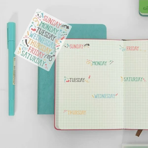 Бумажная наклейка на неделю из бумаги вишни, стикеры, эстетичный винтажный Еженедельный журнал, скрапбукинг, декоративная фотобумага