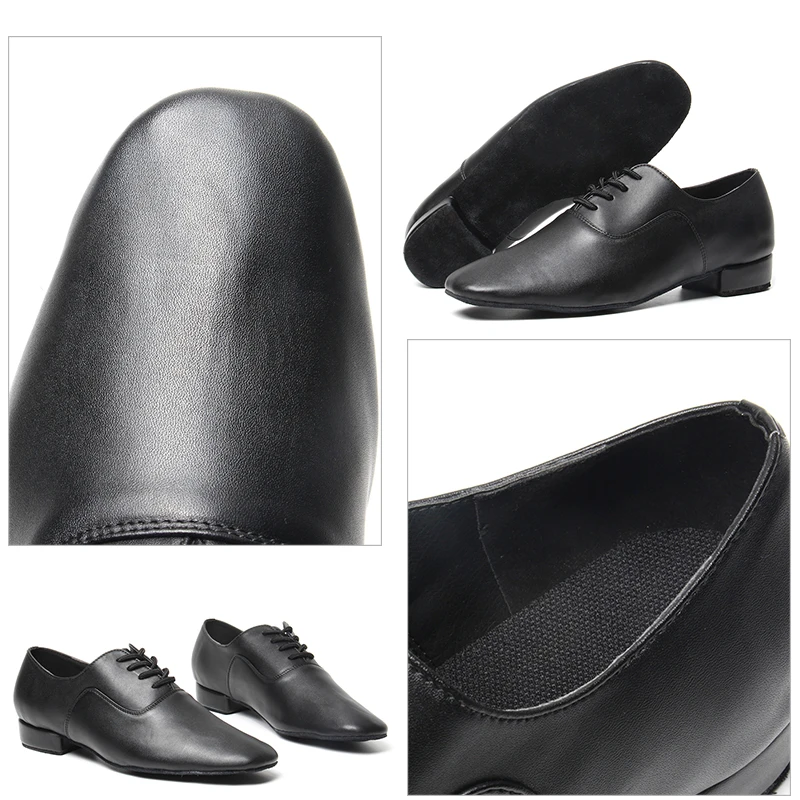 DKZSYIM Men Dance Shoes Latin Ballroom dance shoes Modern Indoor Shoes Men Tango Shoes Dance Sneaker For Boy heeled 2.5cm