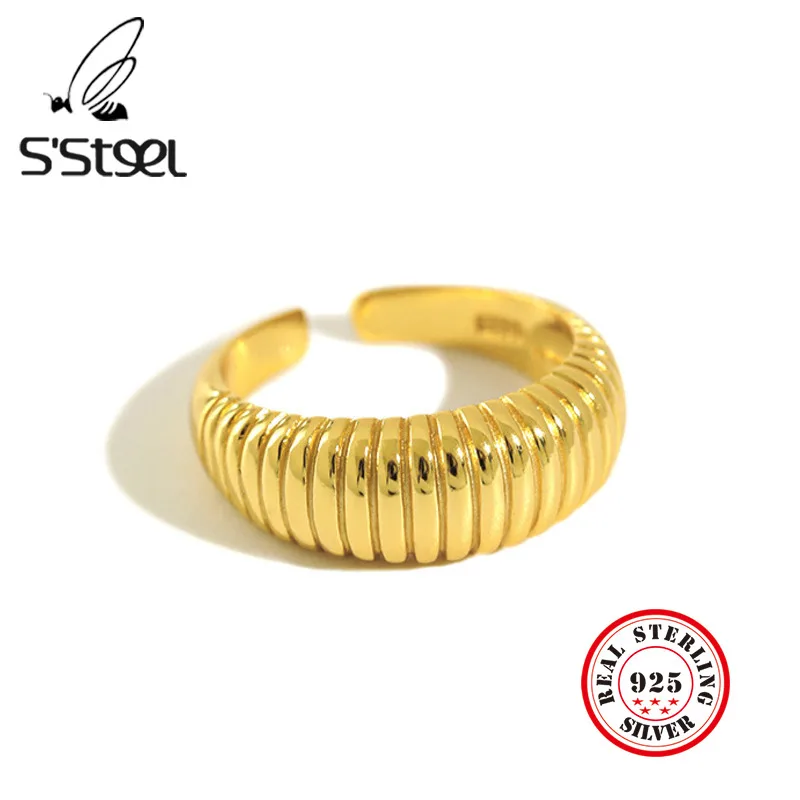 

S'STEEL 925 sterling silver rings for women gold ring anillos de plata de ley mujer bijoux argent massif pour femme jewelry