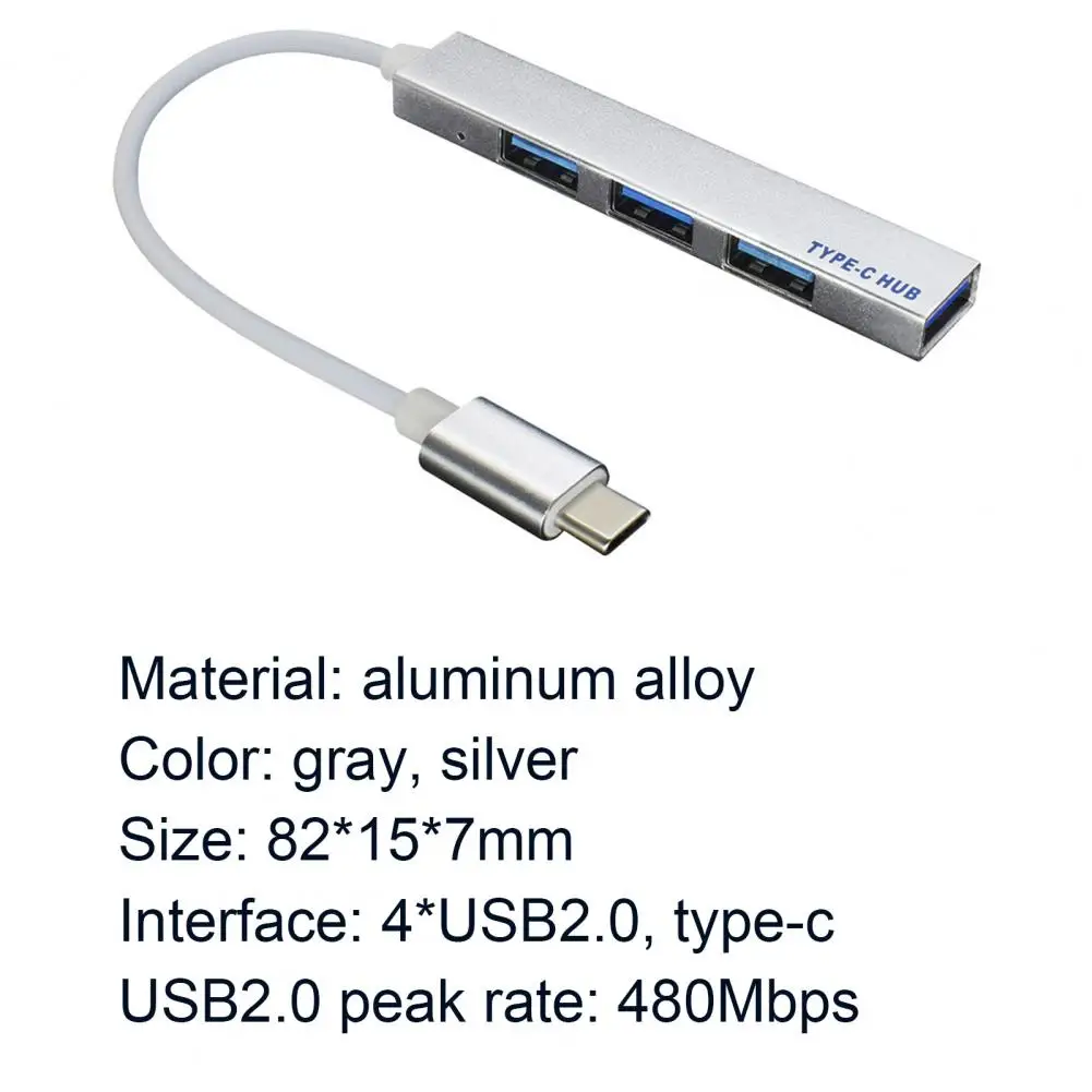 

Expansion Dock Plug and Play High Performance Aluminum Alloy USB2.0 HUB Docking Station for Home for Type-C Laptop/Type-C Interf