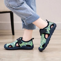 childrens sandals new summer 2021 boys elastic fabric shoes anti kicking wear resistant girls casual sandals tlx21