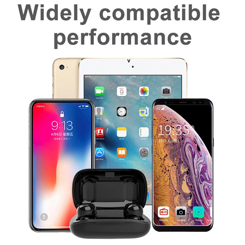 

TWS Bluetooth 5.0 Earphones 2200mAh Charging Box Wireless Headphone 9D Stereo Sports Waterproof Earbuds Headsets With Microphone