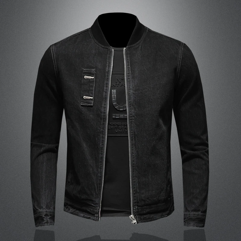

Spring and autumn new stand-collar denim jacket male youth handsome baseball collar retro cotton denim jacket top