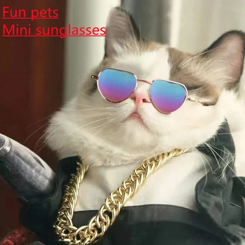 

2022 Fun Funny Pet Toy Trend Cute Kitty Small Dog Sunglasses Accessories Luxury Cat Supplies Juguetes Para Gatos