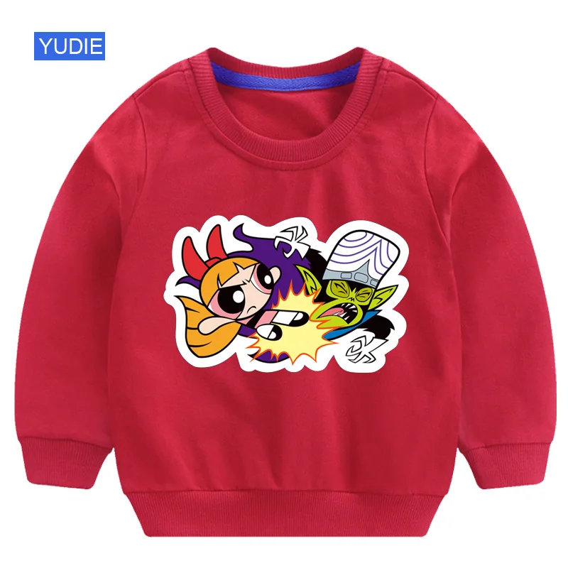 Girls sweatshirt red Милый детский свитер; свитер для малышей; модные детские толстовки с капюшоном для девочек; коллекция года; осенние детские толстовки для девочек - Цвет: Girls sweatshirt red
