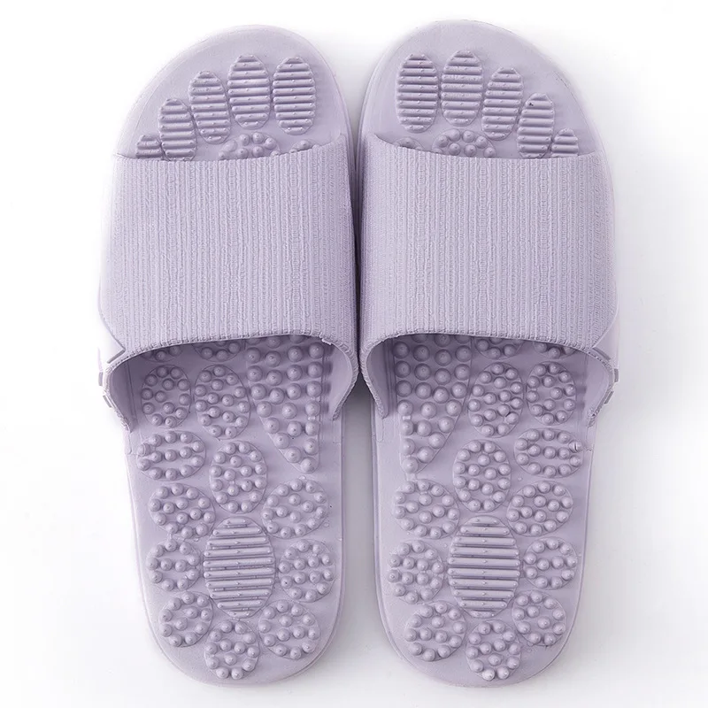 

Bathroom Non-Slip Soft Bottom Slippers Foot Massage Slippers For Women's Home Summer Couple Simplicity Solid Men Ladies Shoes
