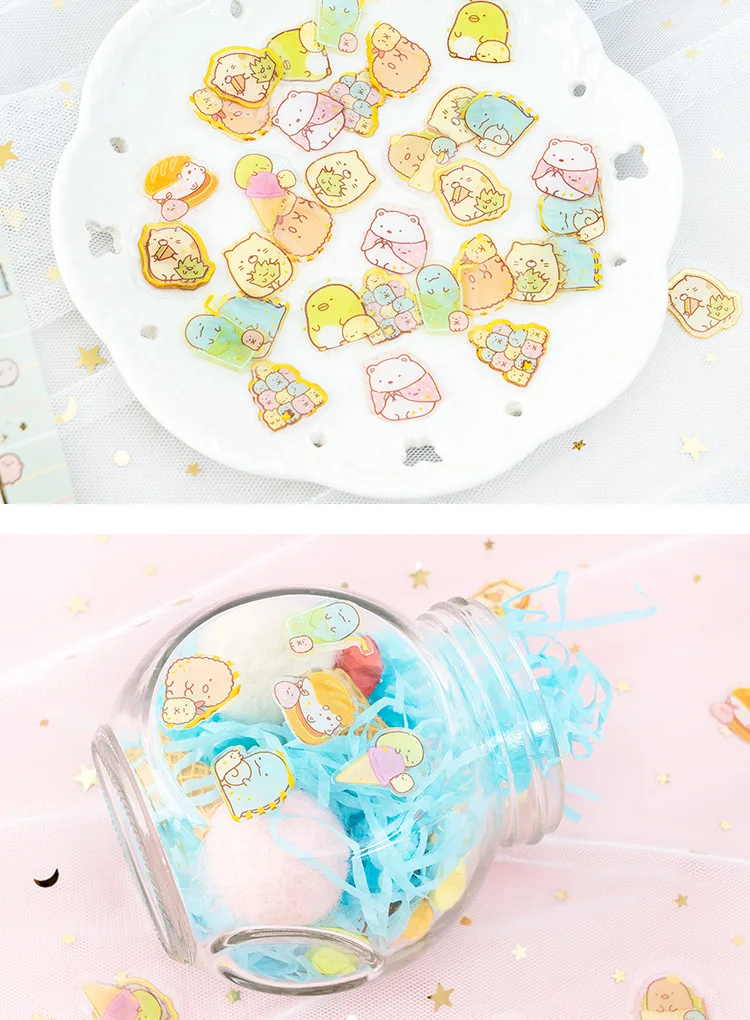 30 упак./лот Rilakkuma флакон-капельница прозрачная журнал декоративные наклейки Скрапбукинг ярлыком канцелярские наклейки для дневника, альбома