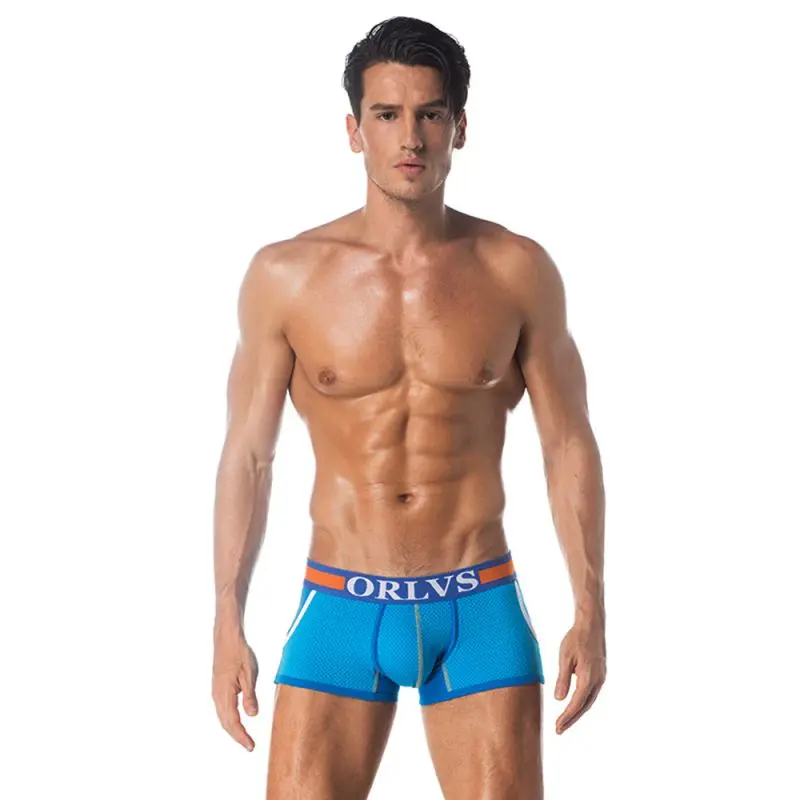 

New ORLVS Brand Sexy Men Underwear Boxers Cuecas playful Solid Gay Underwear calzoncillos hombre slips Male Shorts Sports