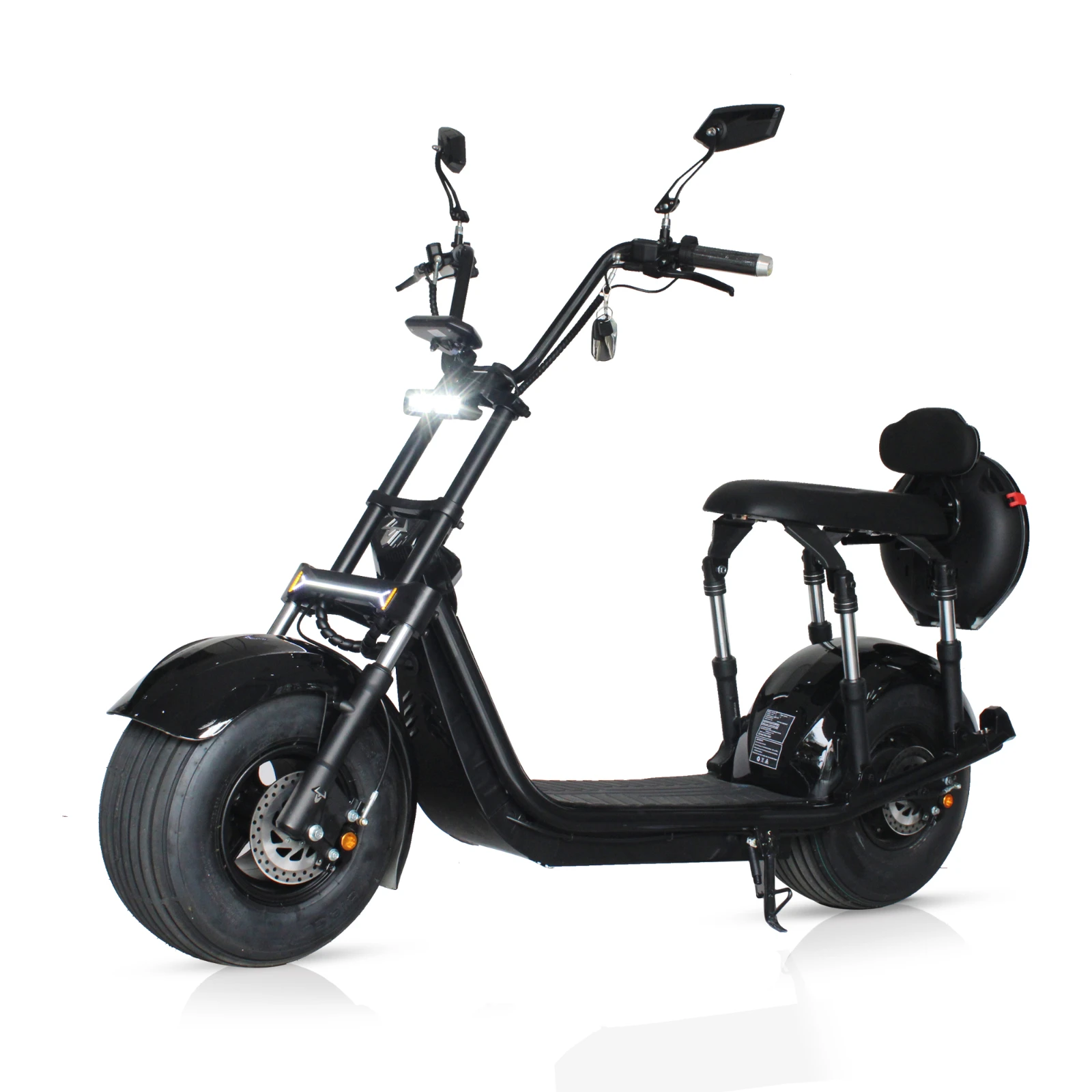 Günstig 【 C1-039 】Electric Roller Citycoco Zwei-Rädern Elektrische Roller Große Rad 60V Elektrische Roller Mit Sitz Kann Travel80KM