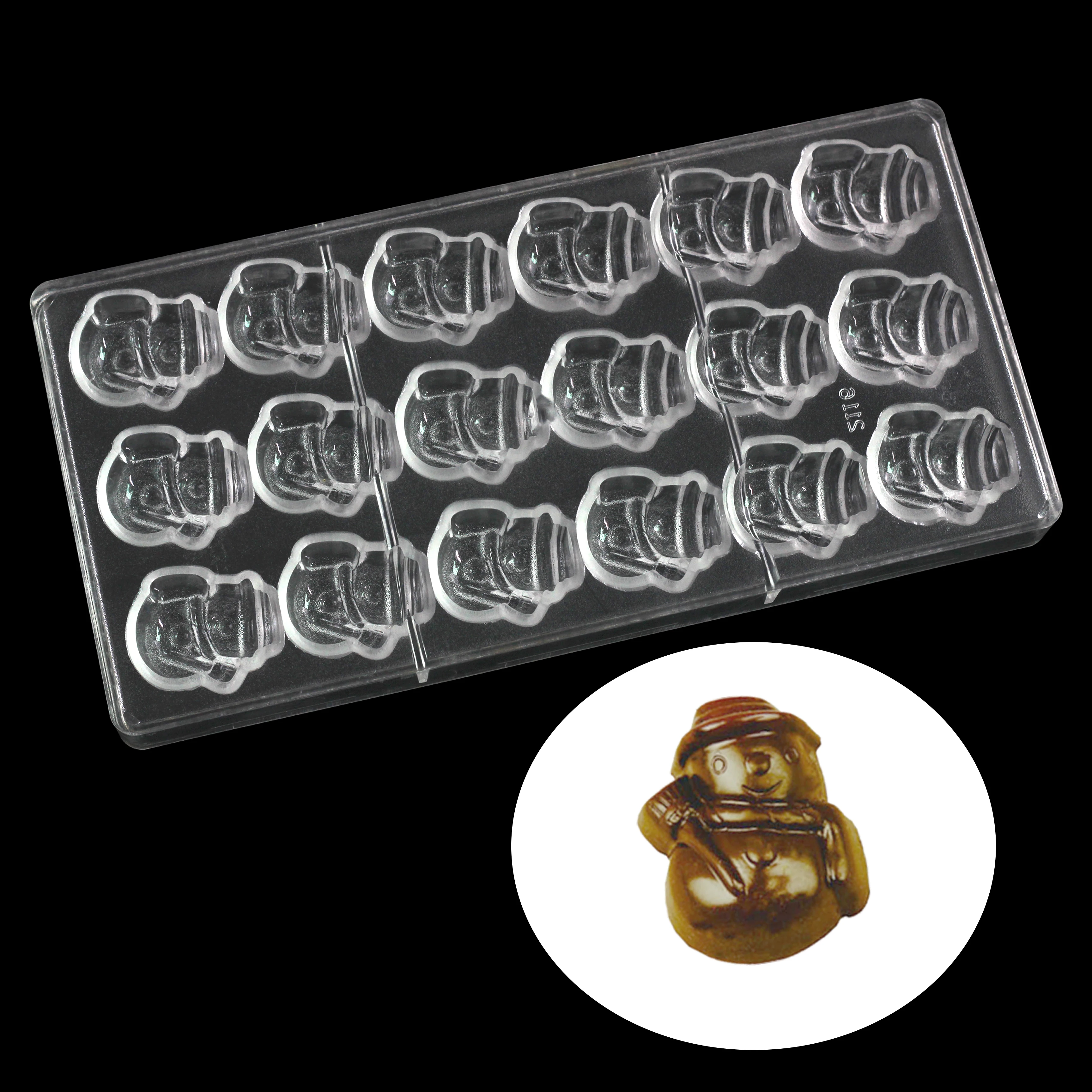 

Рождественская, в форме снеговика поликарбонатная форма для шоколада, Diy рождественские инструменты для украшения выпечки