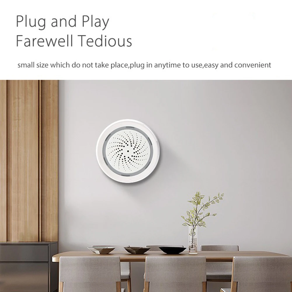 Tuya Wifi интеллектуальная сирена звуковая сигнализация датчик температуры и
