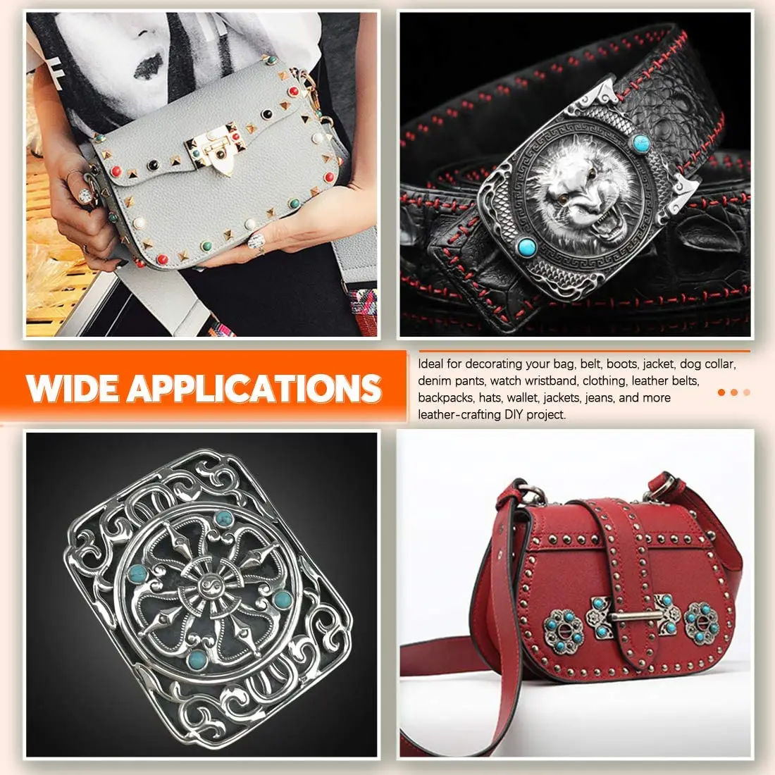 100 наборов/пакет диаметр 8 мм Красочные акриловые бирюзовые и латунные заклепки