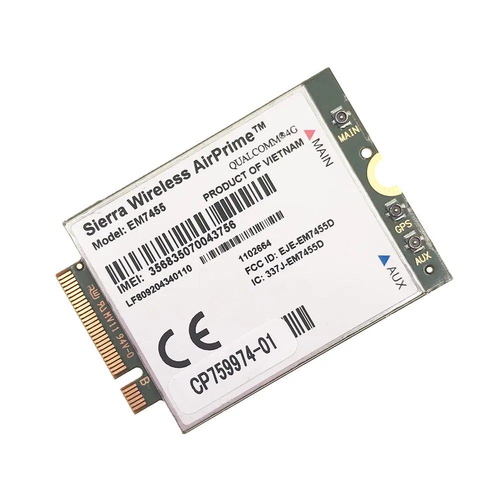 

WWAN EM7455 LTE 4G NGFF модуль FDD/TDD LTE 4G Cat6 Gobi6000 для ноутбука