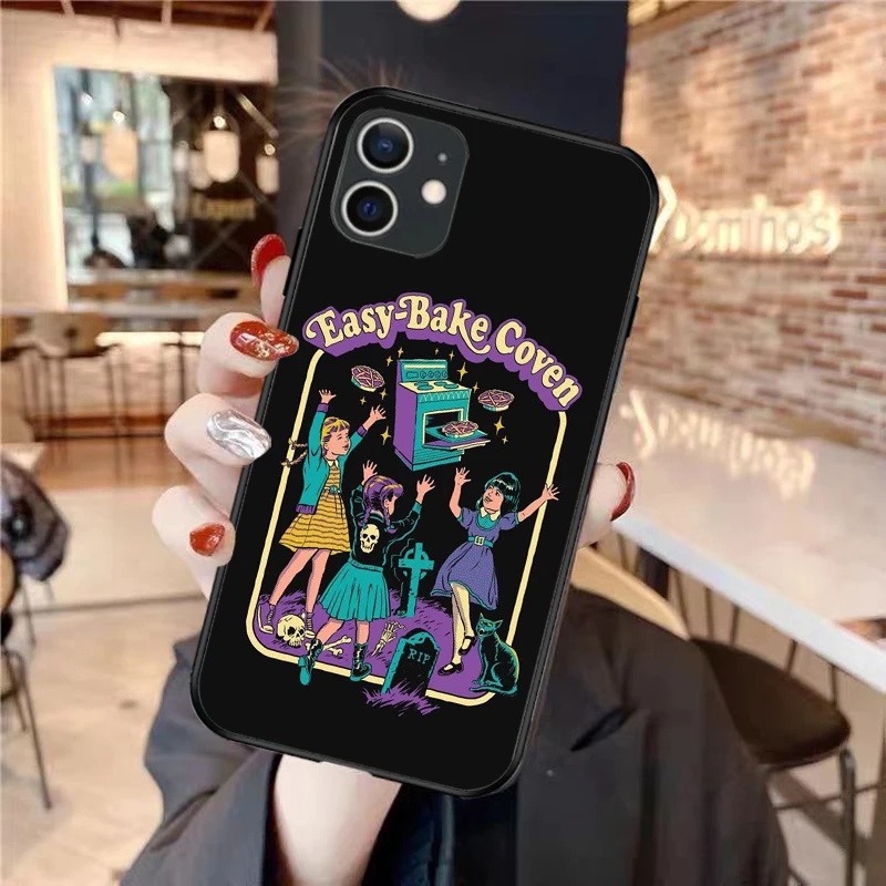 

Funny Halloween Let's Summon Demons Graphic Black Silicone Phone Case Cover Shell For iPhone 12Mini 12 11 Pro MAX XR X 6 7 8Plus