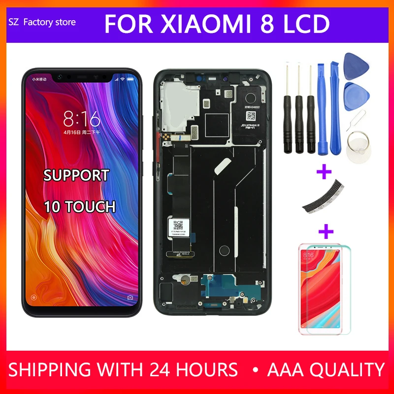 Сменный экран 6 21 дюйма для Xiaomi Mi 8 ЖК дисплей и сенсорный дигитайзер рамка в сборе