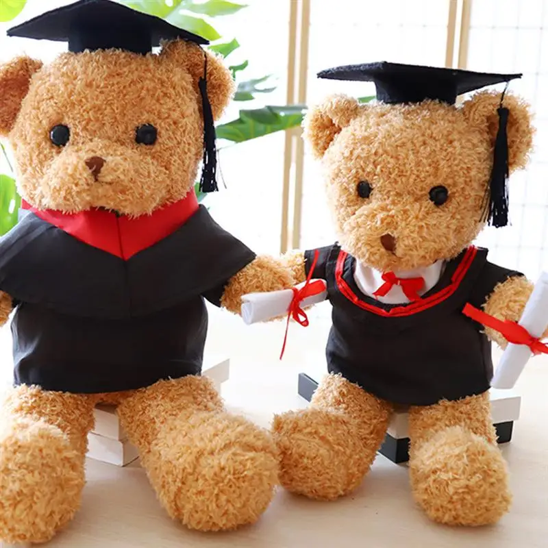 

Stuffed Bear Doll Adorable Cartoon Senior Year Doctorial Hat Bear Plush Doll Graduation Gift Bear Wearing Doctor'S Hat Bear