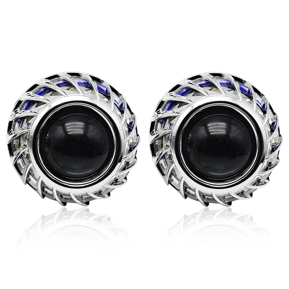 2 5 дюймов мини Биксеноновая линза для проектора DRL led дневной пробежки ангельские