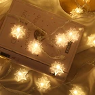 10 лампы светодиодные лампочки звездочки светильник гирлянды с пересекающимися мигающими звездами гирлянды Батарея питание Рождественские огни лампы для отдыха и вечеринок, свадебных платьев, декоративных изделий фея светильник s1.5M