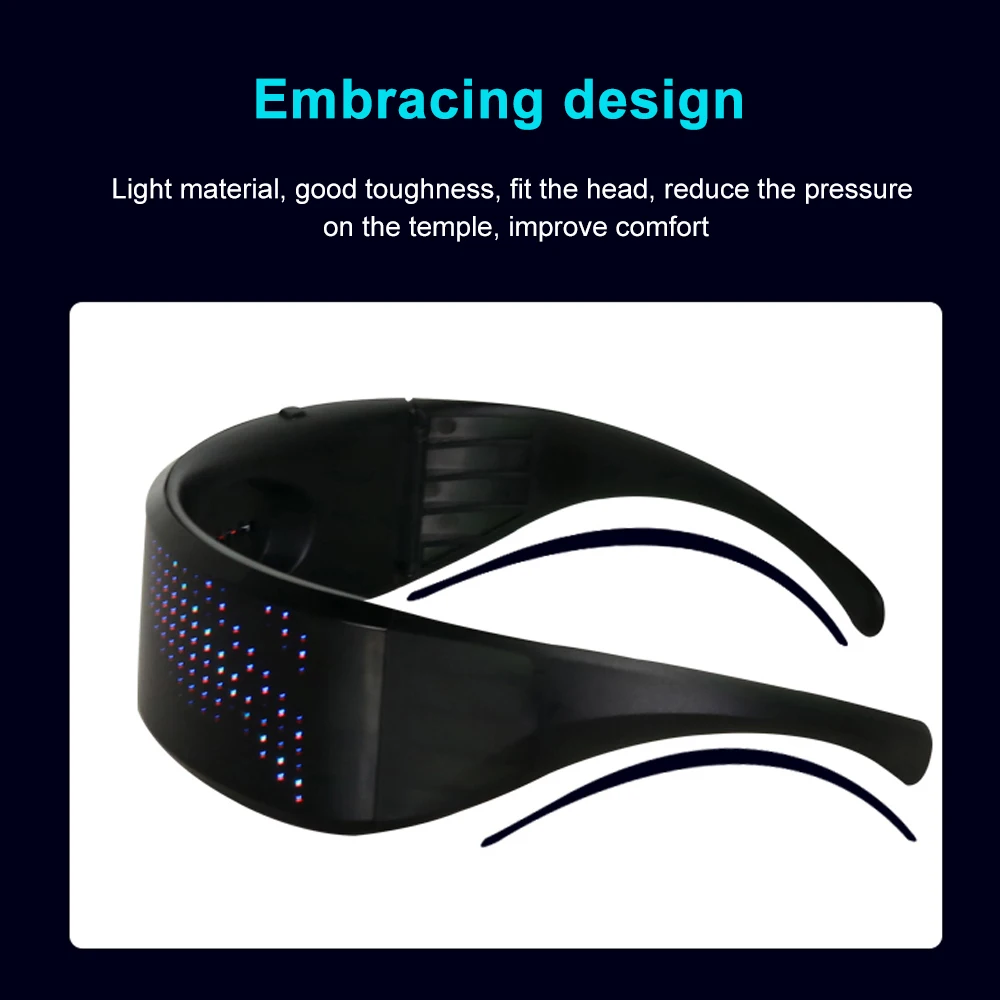 LED Futuristic Electronic Luminous Glasses Visor Light Up For Halloween Festival Party KTV Bar Performance Prop | Дом и сад