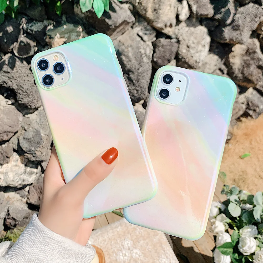 Чехол для телефона iPhone 11 Pro Max XR X XS 7 8 Plus с градиентом синего цвета мягкий чехол IMD