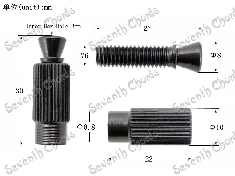 

2 Pcs Double Locking Tremolo Bridge Studs & Anchors for Electric Guitar/elevating Adjustment screw 3 Color for Choose