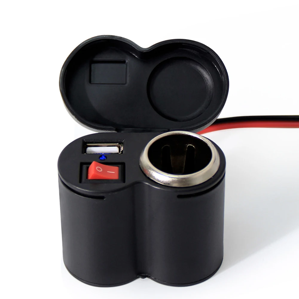 Водонепроницаемый Авто Мото USB адаптер Зарядное устройство 12/24V зажигание