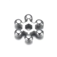 stainless steel snowflake spacer bead polished 2mm hole metal beads bracelet supplies for diy jewelry making accessories