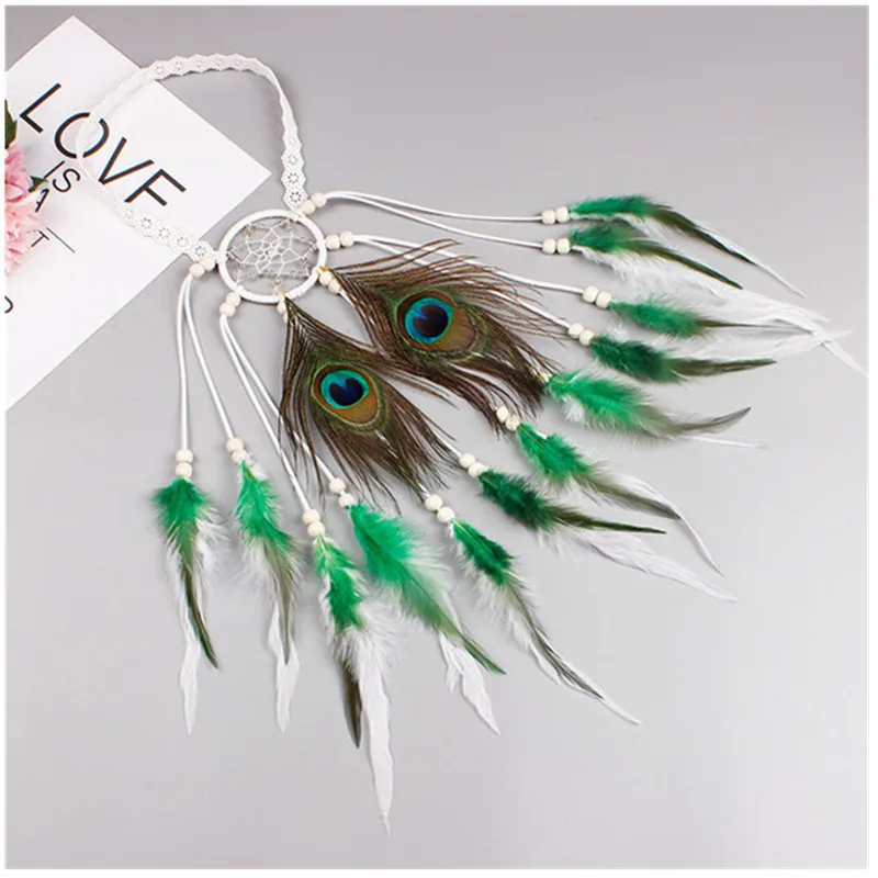 

2019 new Bohemian style Feather Headband Headdress Hair Rope Headwear Tribal Hippie Handmade Hair Accessories for Women 68