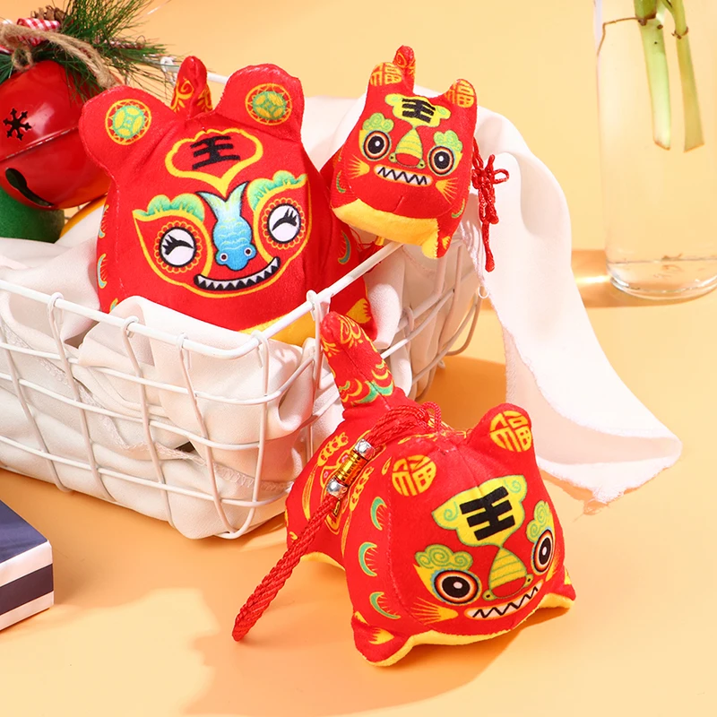 2022 Year Red Tiger Mascot Pendant Stuffed Plush Toy Chinese Style Christmas Gift Stuffed Toy