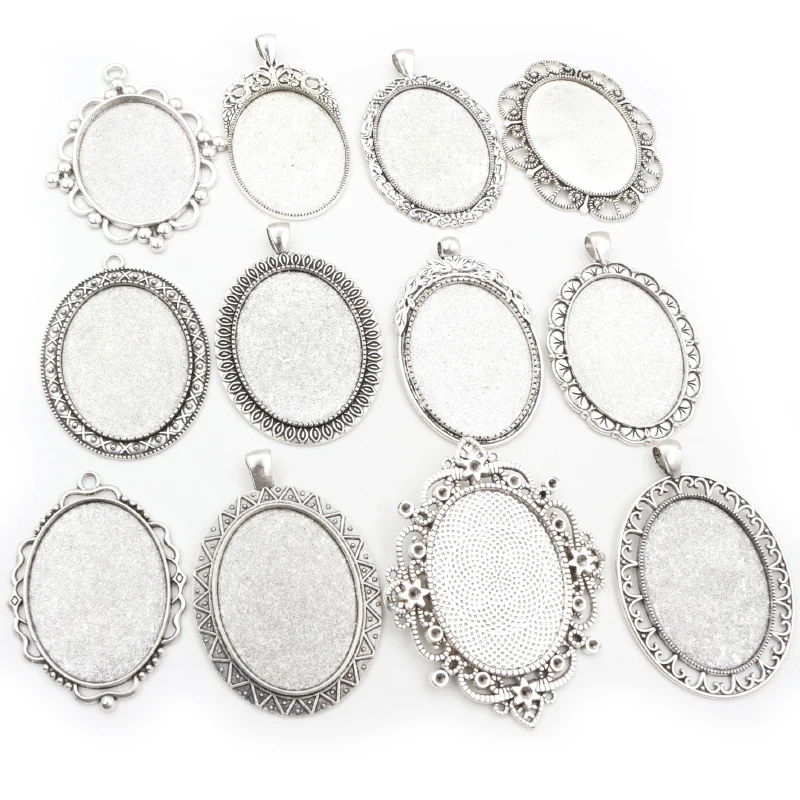 New Fashion 5pcs 30x40mm Inner Size 5 Colors Plated Flowers Style Cabochon Base Setting Charms Pendant | Украшения и аксессуары