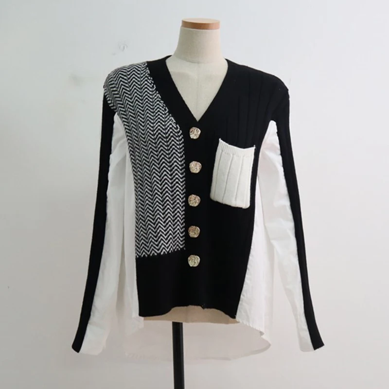 Кардиган женский трикотажный укороченный в Корейском стиле осень 2020 |