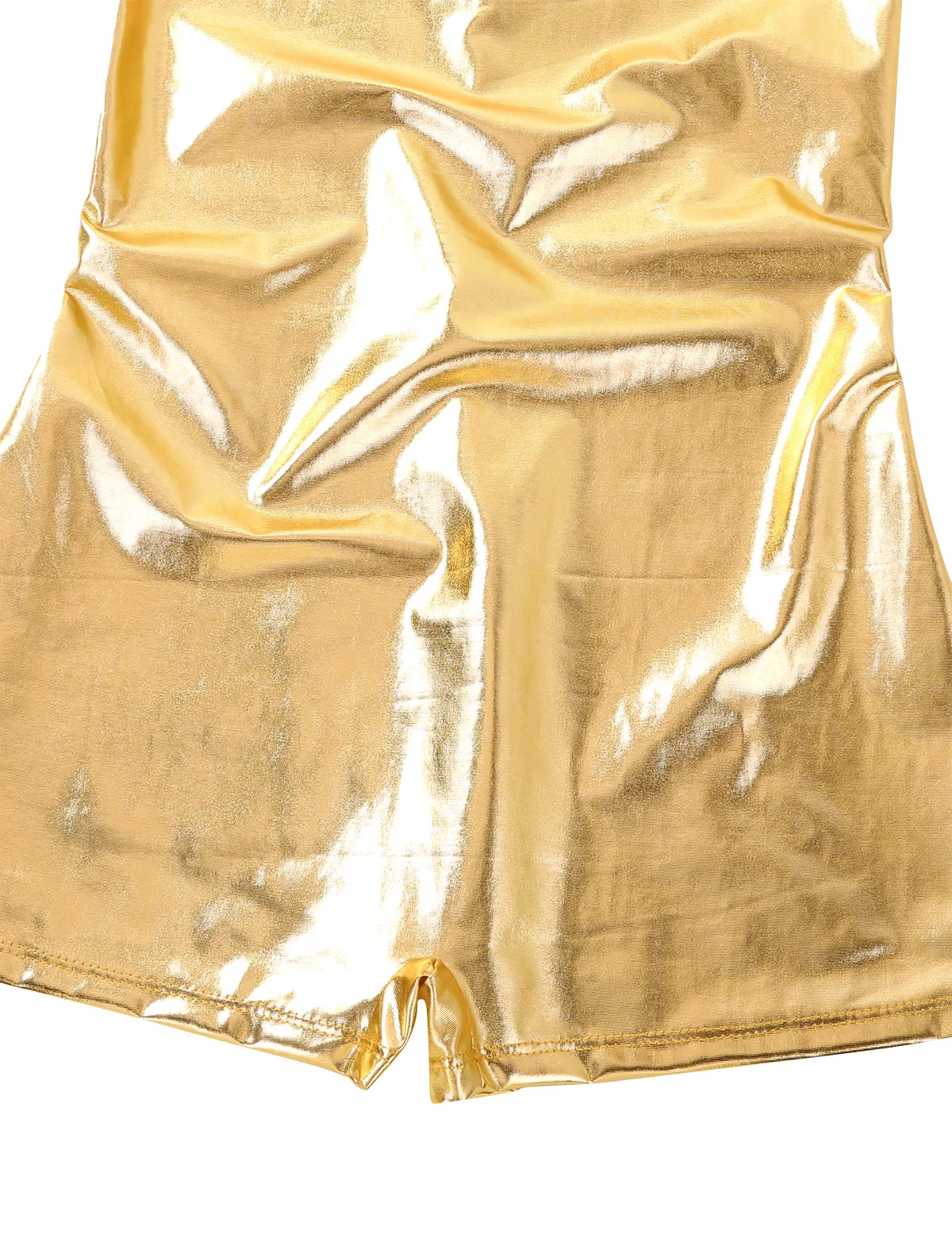 

New One-piece Shiny Metallic Sleeveless Ballet Gymnastics Leotard Jumpsuit Short Unitard Women Gym Unitards Biketard Dance Wear