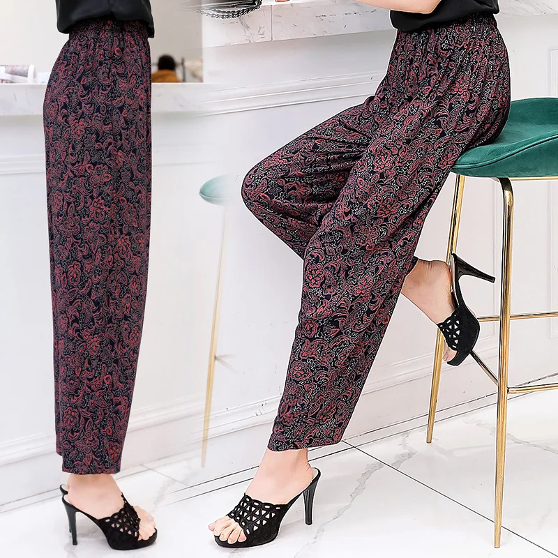 2021 новые летние штаны для женщин в винтажном стиле С эластичной резинкой на талии