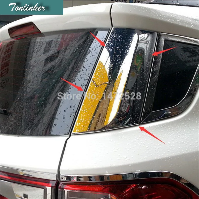 Tonlinker 2 шт. DIY Автомобильный Стайлинг Новый ABS хромированный задний окно